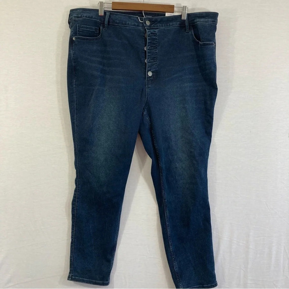 NWT Old Navy Button Fly Rockstar Super Skinny Extra High Rise Jeans Size 26 plus - Picture 1 of 11